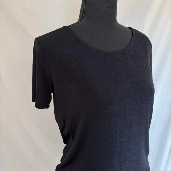 Vintage black basic slinky shirt western connection women’s med classic gothic - Picture 7 of 8